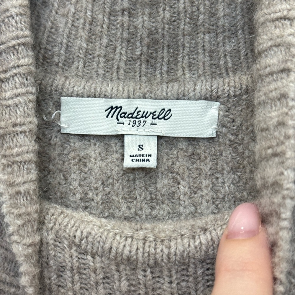 Madewell Wafflestitch Turtleneck Wool Blend Sweater Size S - Picture 5 of 5
